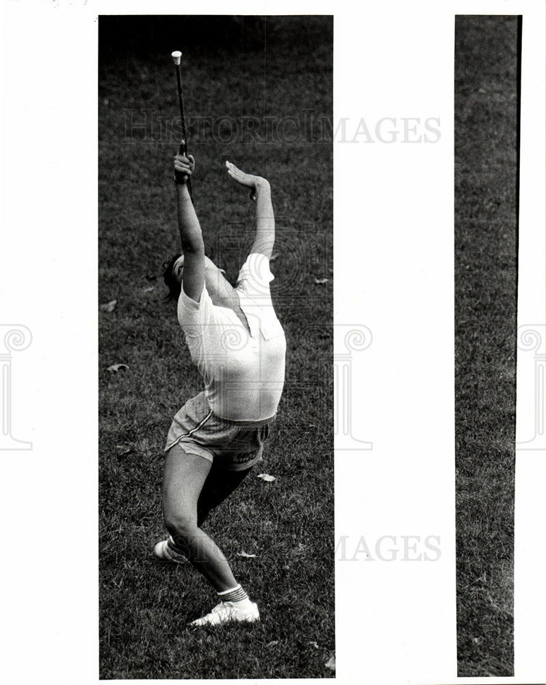 1984 Twirler Lisa Rumple practices routine-Historic Images