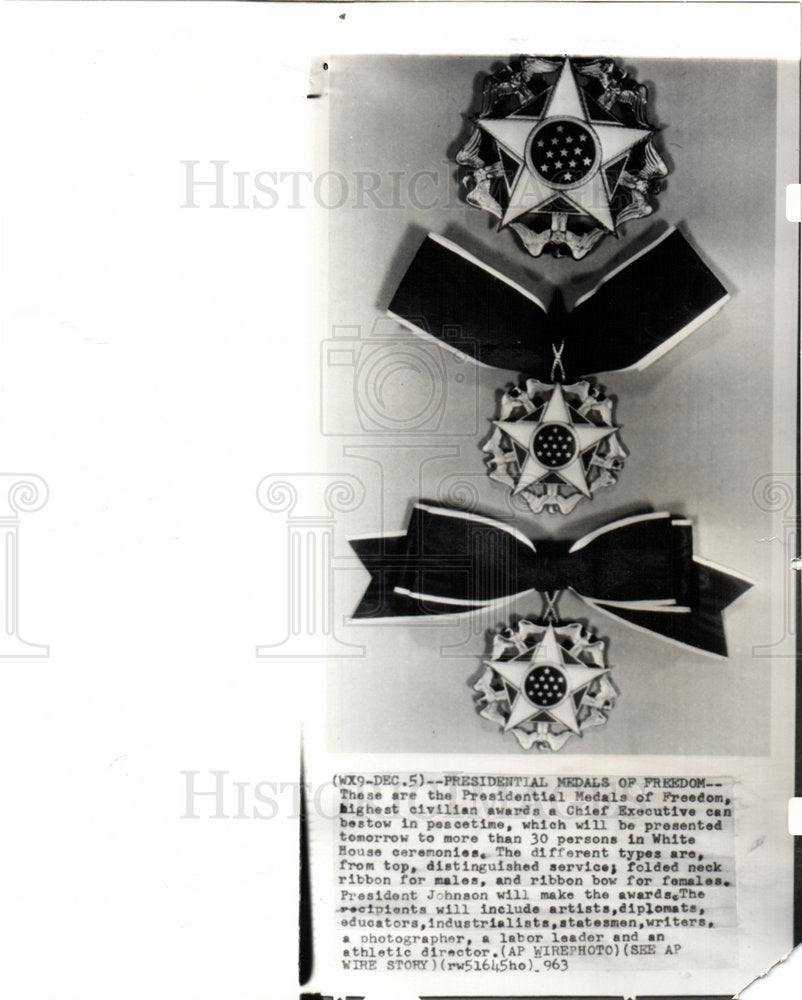 1963 PRESIDENTIAL MEDALS OF FREEDOM-Historic Images