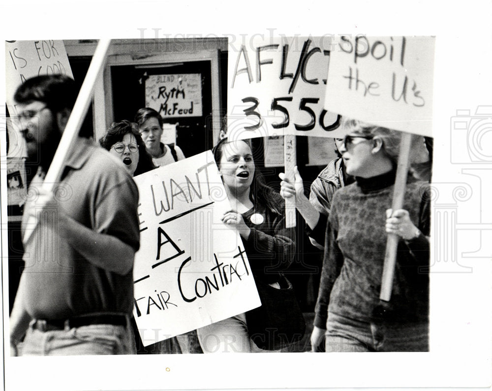 1991 Karen Petrone in Ann Arbor strike.-Historic Images