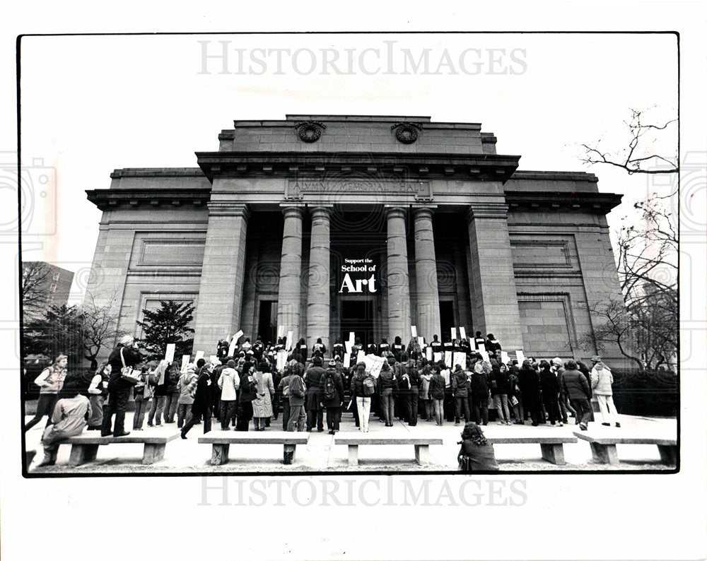 1983 Michigan students School or Arts cuts-Historic Images