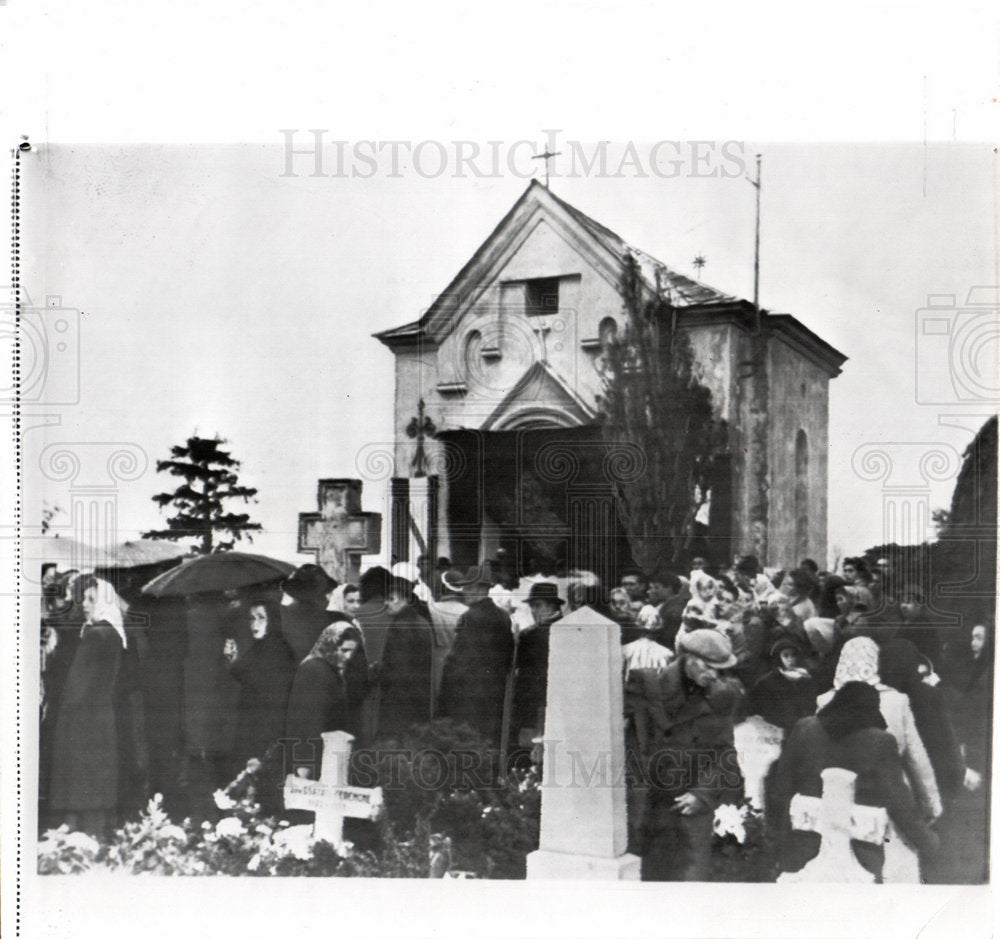 1956 Hungary Church Cemetary-Historic Images