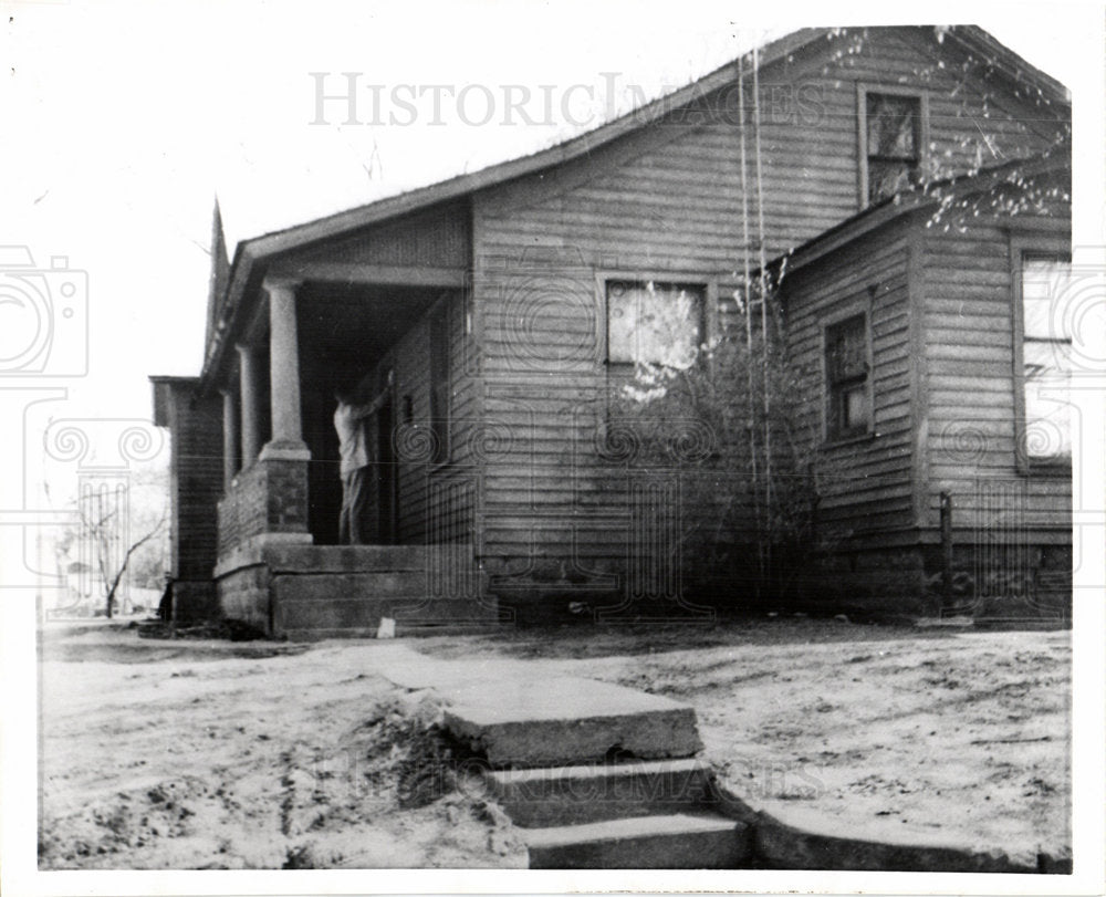 1961 Jackson Michigan house home porch-Historic Images