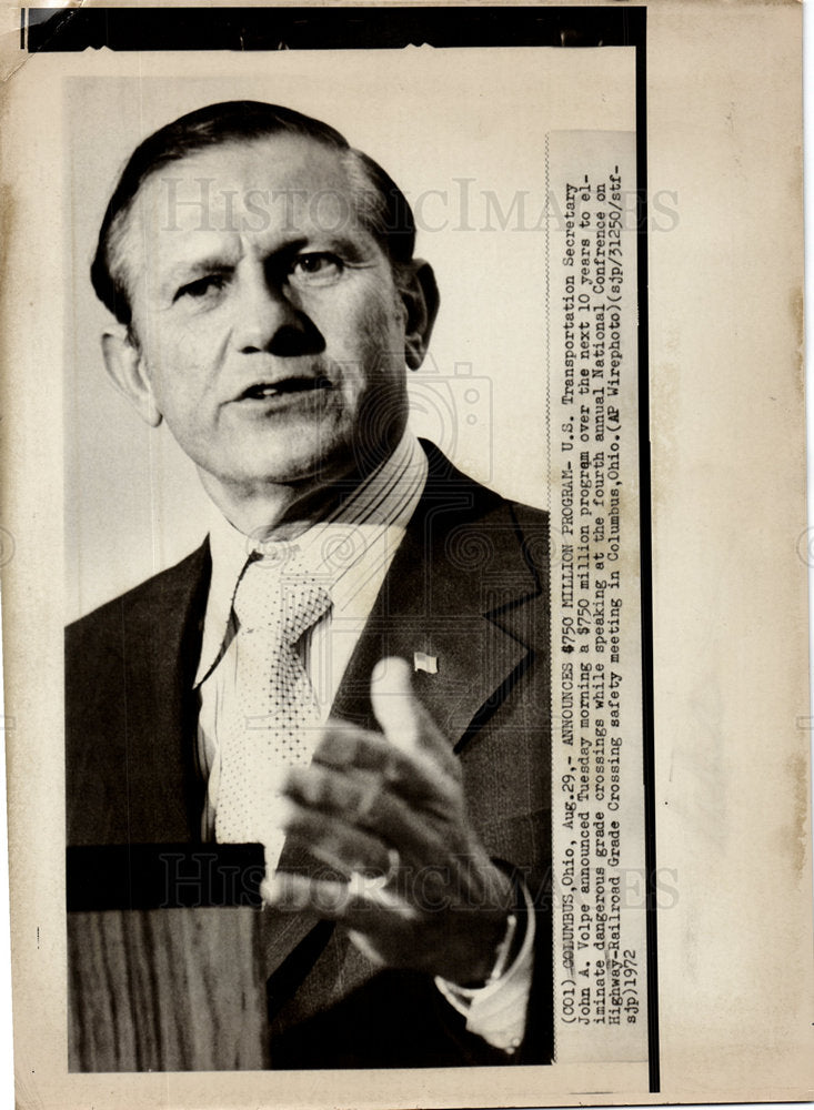 1972 U.S. Transportation Secretary Volpe-Historic Images