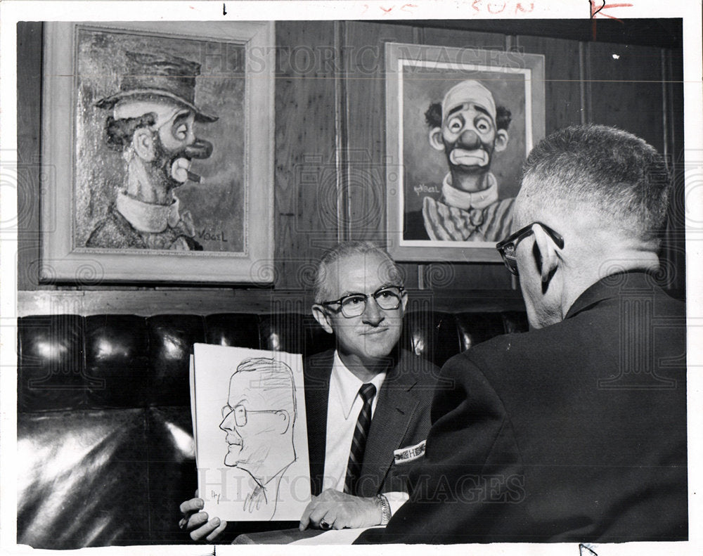 1956 hy vogel paints clowns-Historic Images