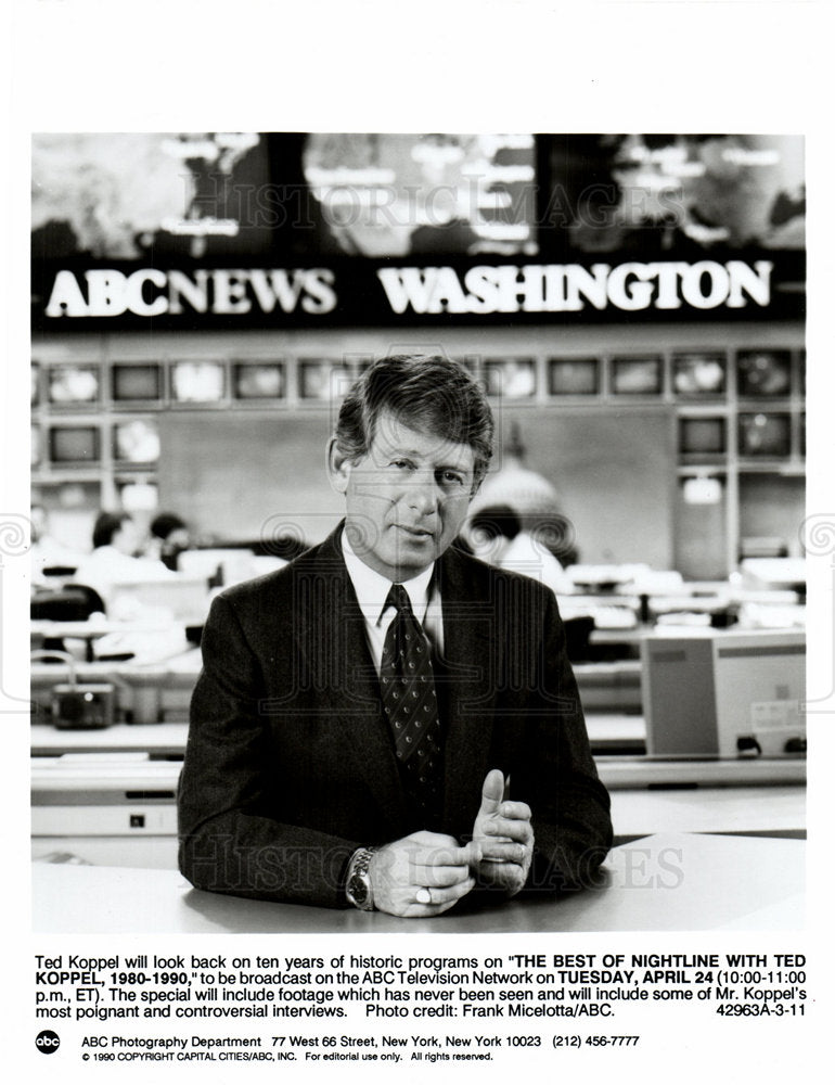 1990 Ted Koppel  BEST NIGHTLINE TED KOPPEL-Historic Images