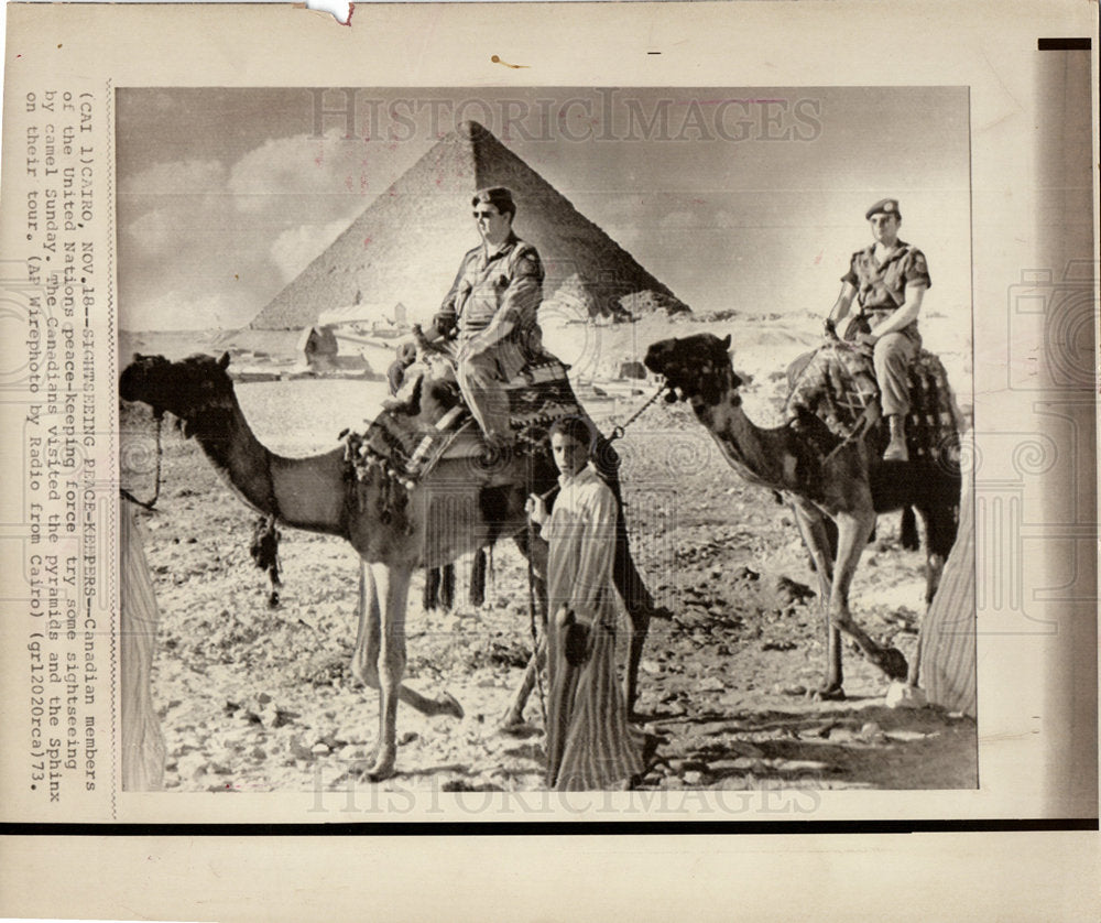 1973 Canadians UN peace force camel Egypt-Historic Images