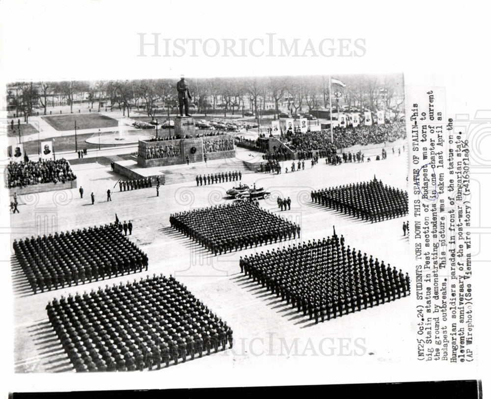 1956 Budapest Student Demonstration Stalin-Historic Images