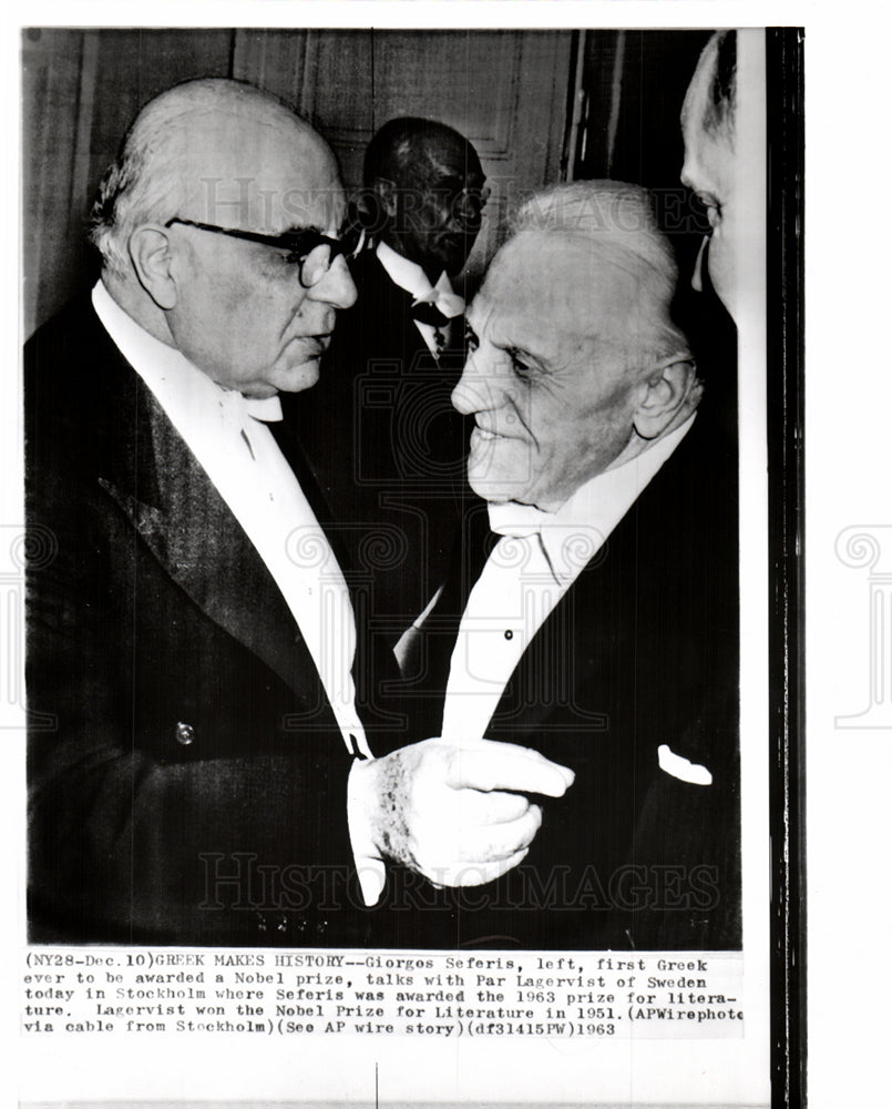 1963 Giorgos Saferis 1st greek Nobel prize-Historic Images