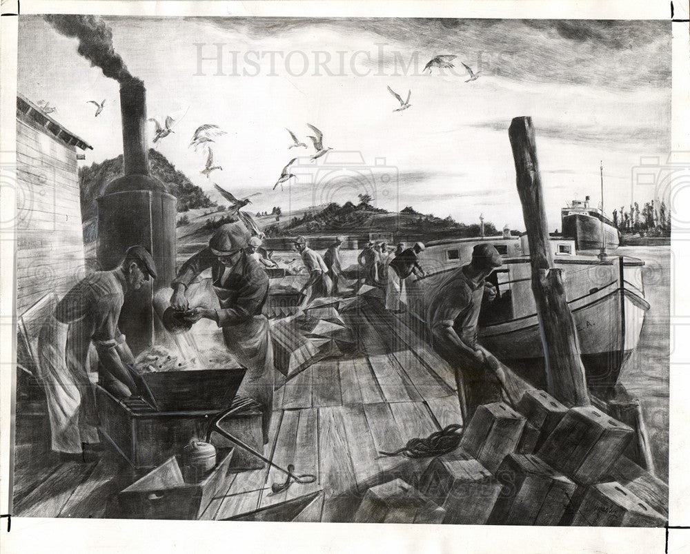 1945 Fisherman's Morning Zoltan Sepeshy-Historic Images