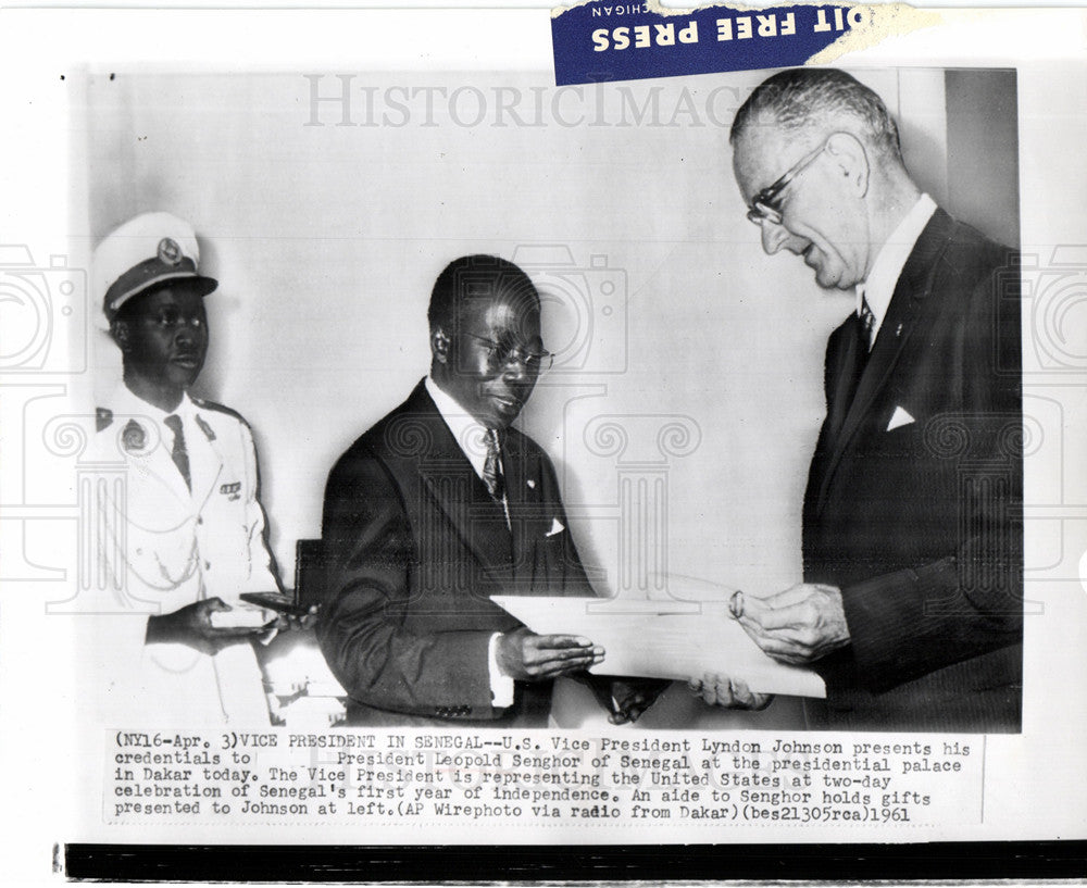 1961 Lyndon Johnson Dakar Senegal Senghor-Historic Images