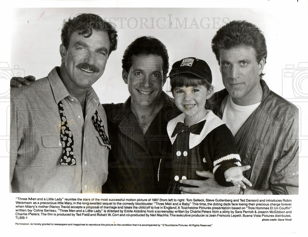 1990 Tom Selleck Steve Guttenberg Ted Danso-Historic Images