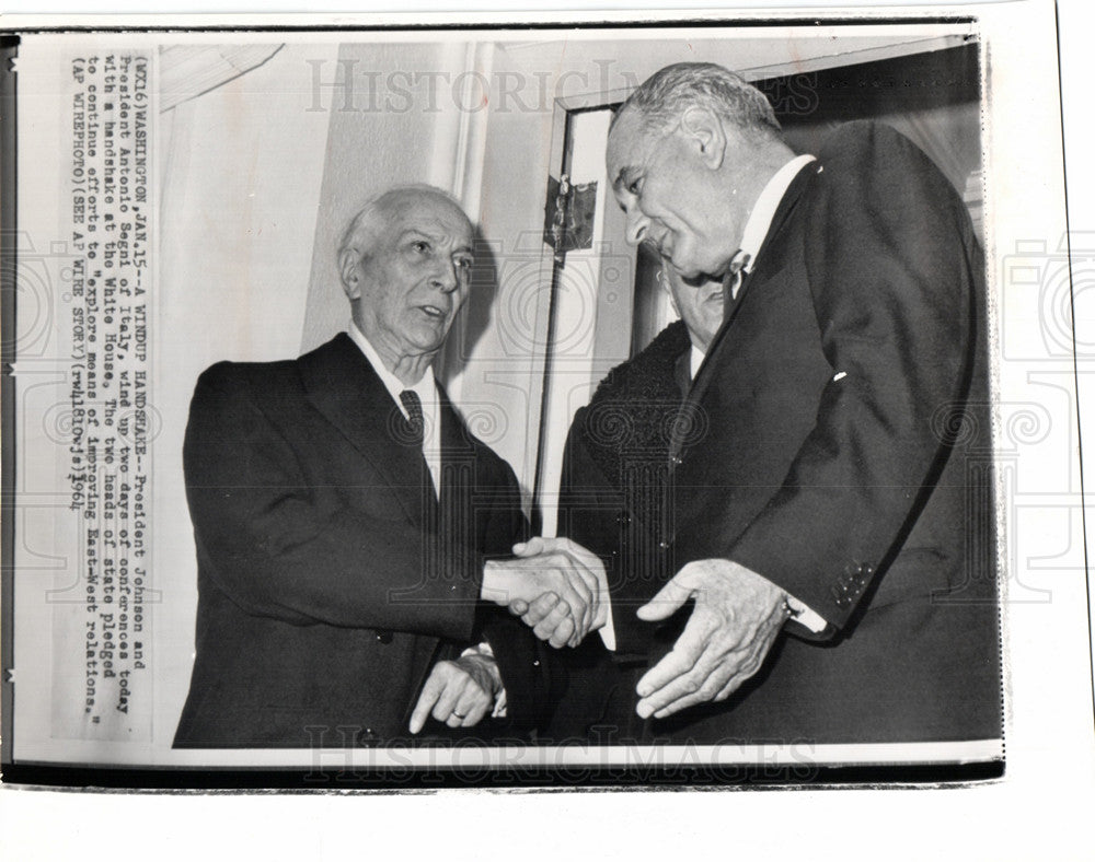 1964 Pres. Johnson and Pres. Antonio Segni-Historic Images