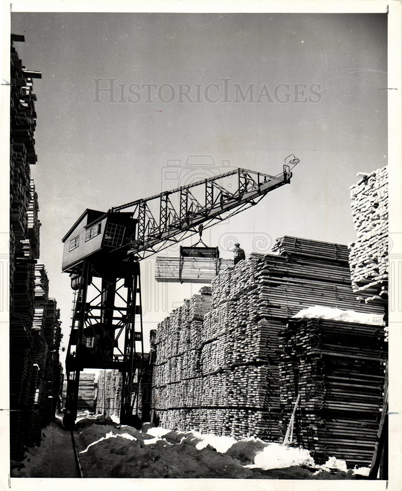 1956 Lumber industry traveling crane-Historic Images