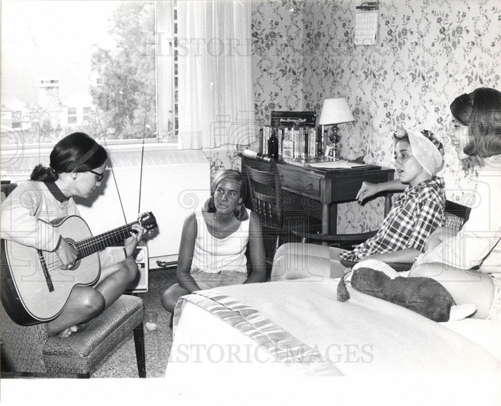 1966 Mackinac College Dorm Guitar-Historic Images