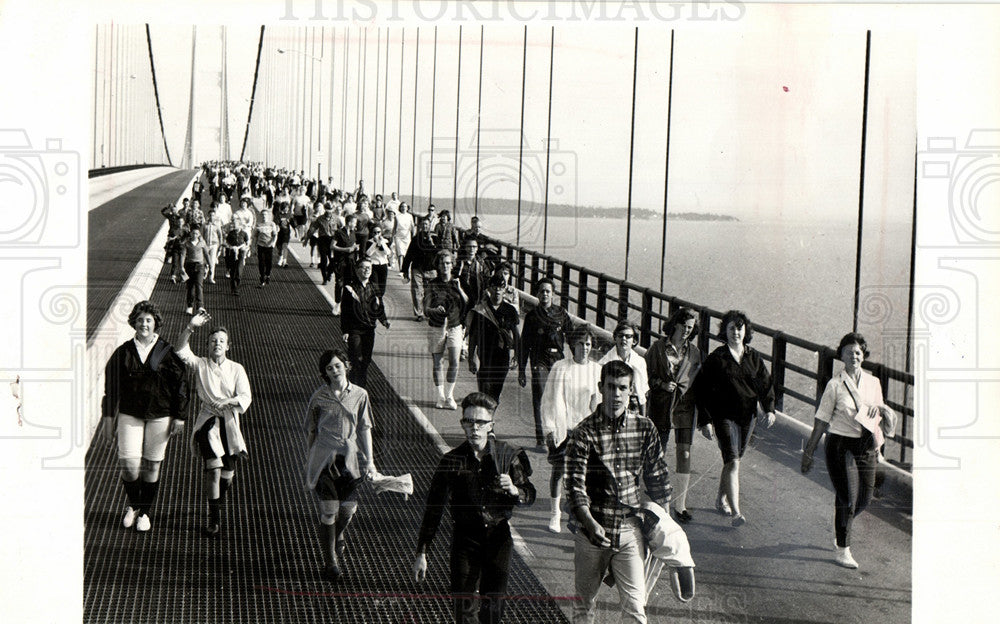 1965 Mackinac Bridge Walkers-Historic Images