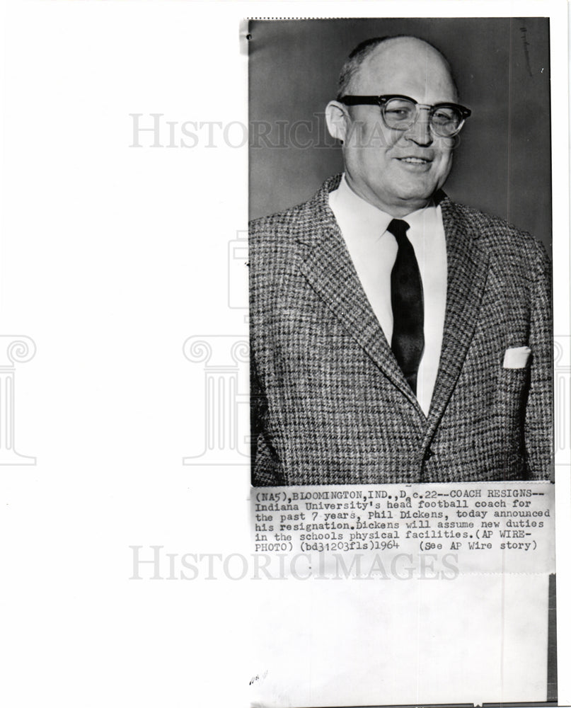 1965 Phil Dickens coach Indiana university-Historic Images