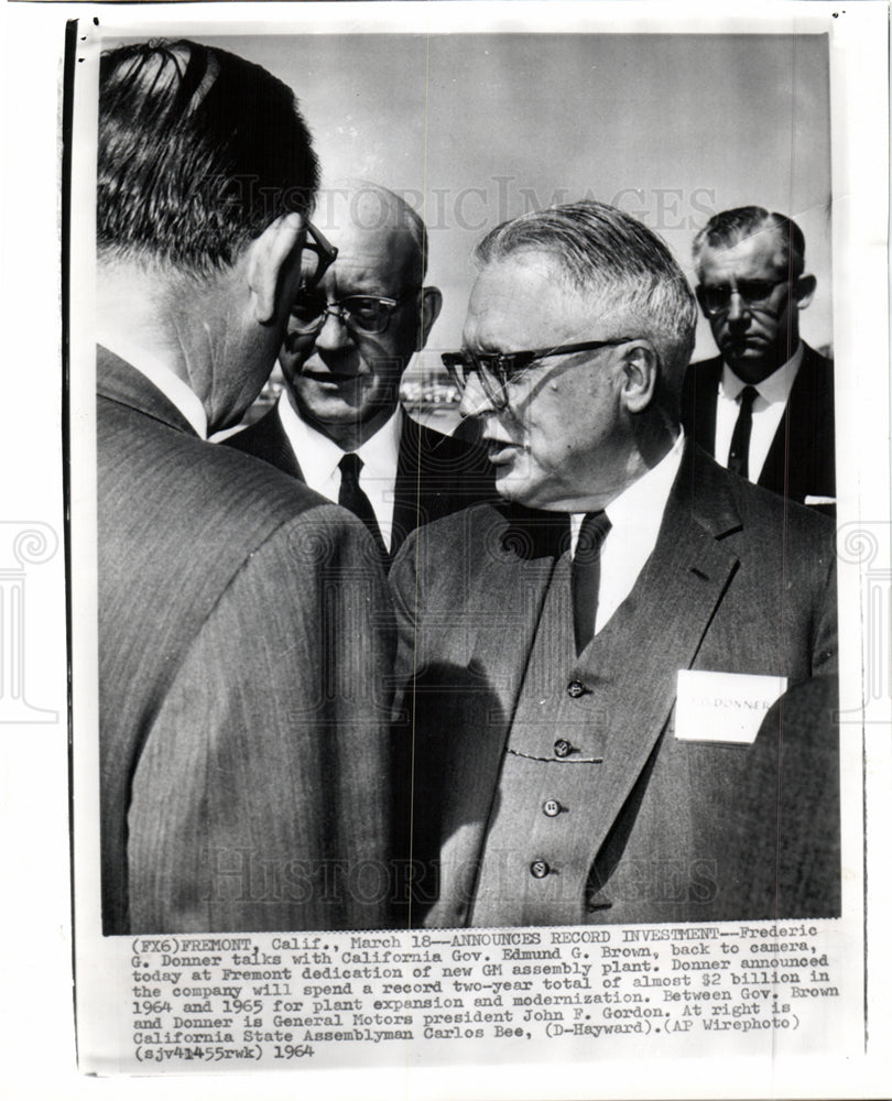 1964 Frederic G. Donner Edmund G. Brown-Historic Images