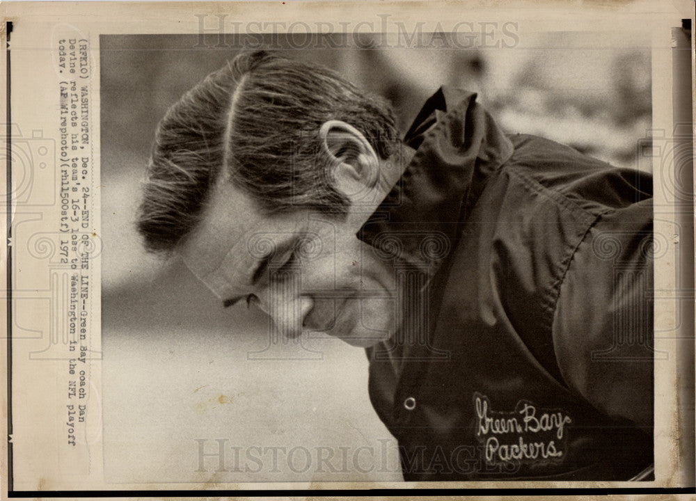 1972 Green Bay MI football coach Dan Devine-Historic Images