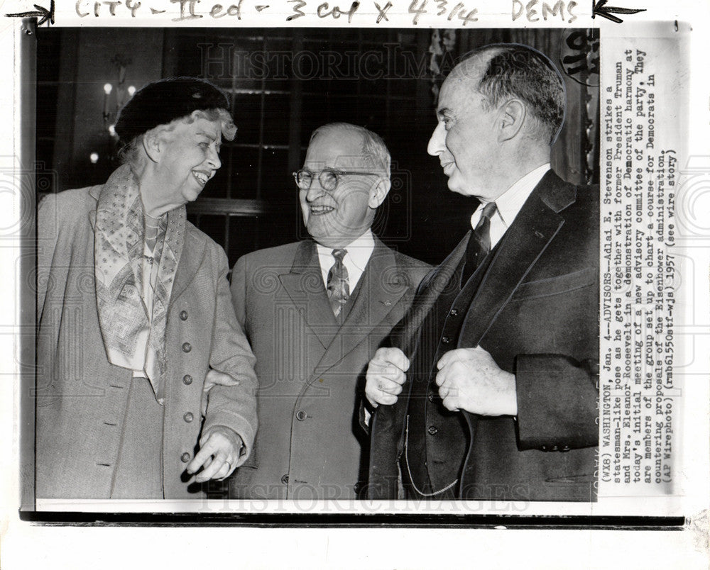 1957 Adlai E. Stevenson Eleanor Roosevelt-Historic Images