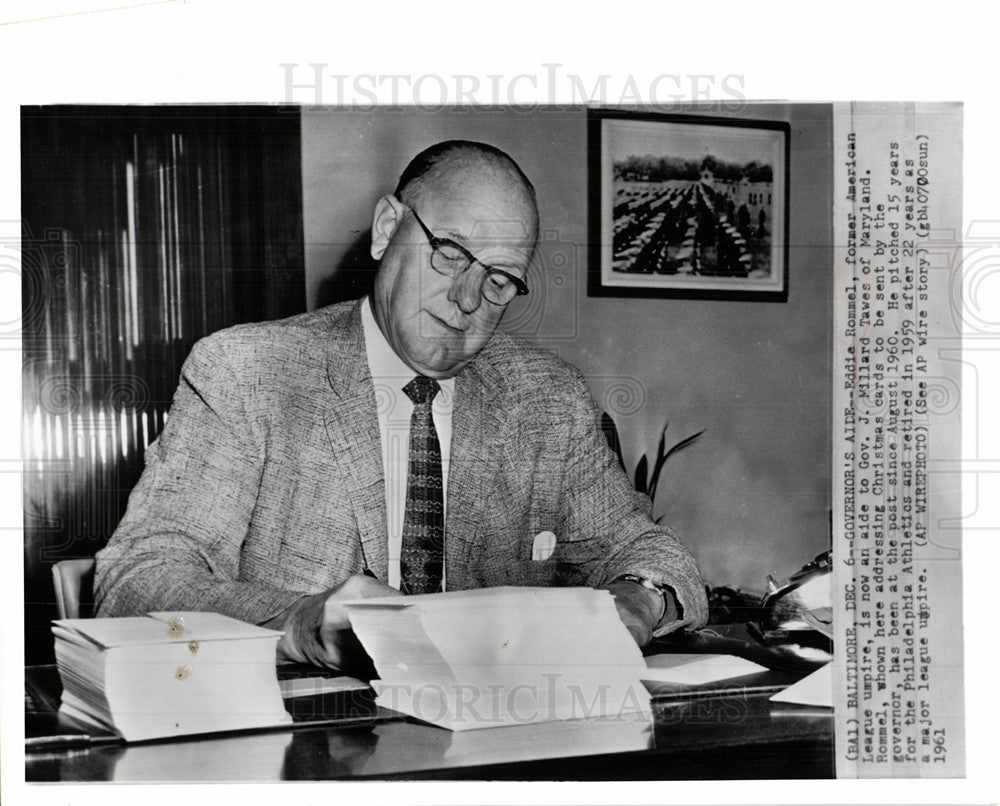 1961 Eddie Rommel League Umpire Tawes-Historic Images