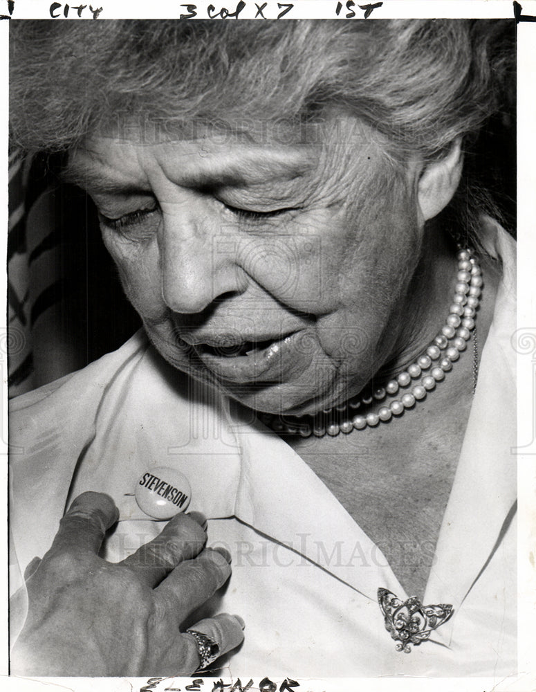 1956 Mrs. Eleanor Roosevelt first lady-Historic Images