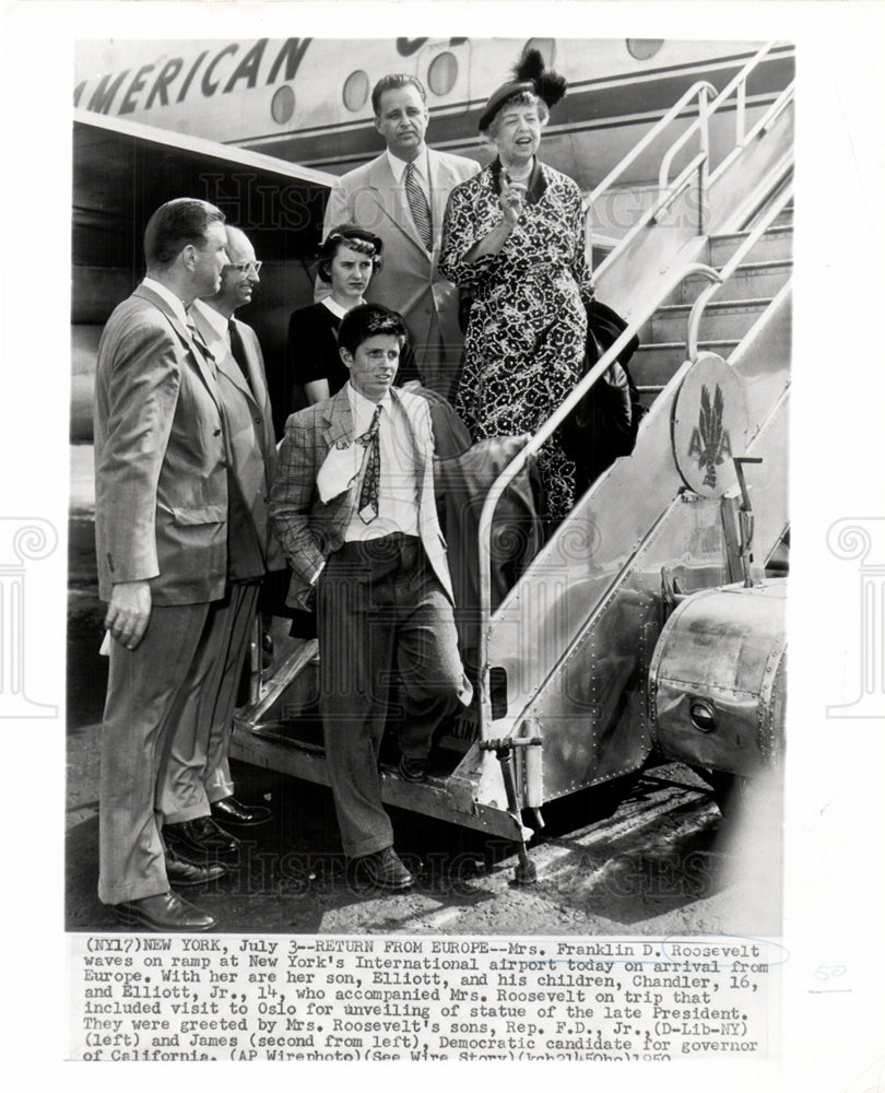 1950 Eleanor Roosevelt First Lady New Deal-Historic Images