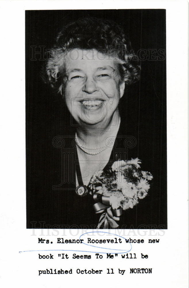 1954 Anna Eleanor Roosevelt First Lady FDR-Historic Images