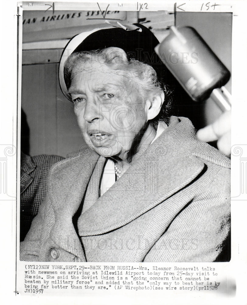 1957 Eleanor Roosevelt Soviet Union visit-Historic Images