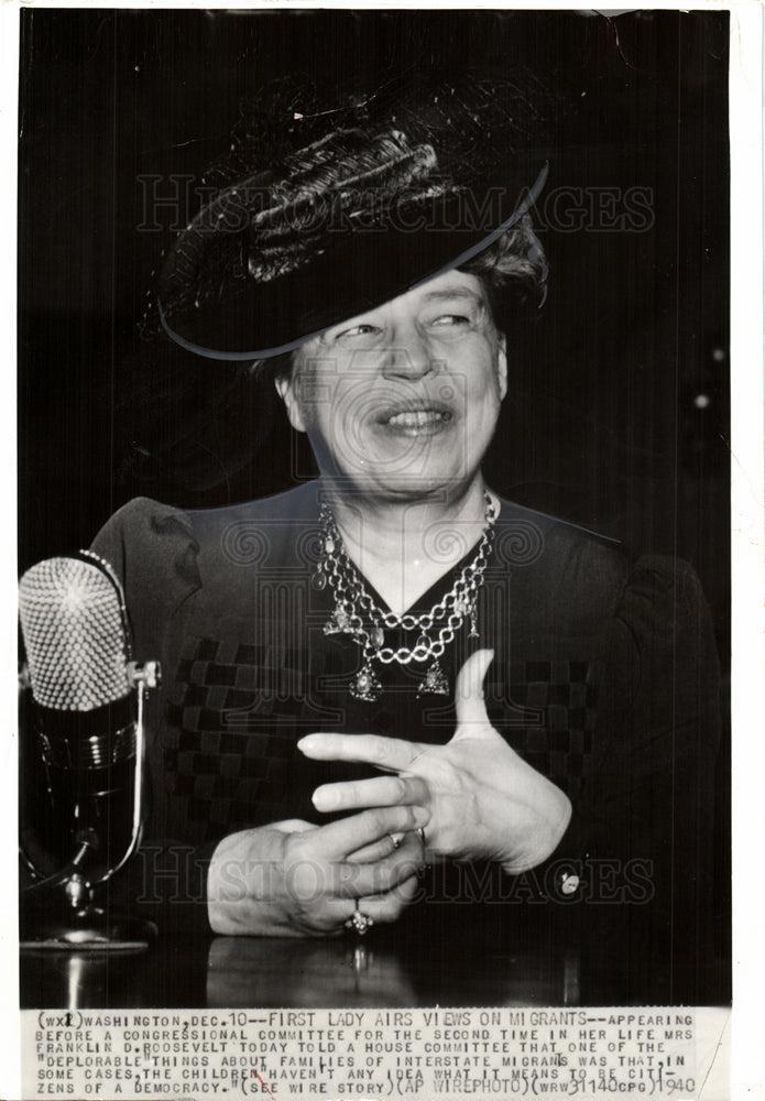 1940 Eleanor Roosevelt First Lady New Deal-Historic Images