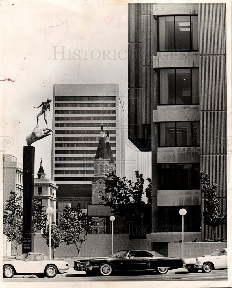 1978 Hand of God Sculpture Hall of Justice-Historic Images