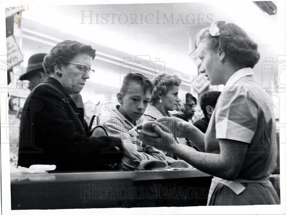 Hot dog sausage sliced bun food-Historic Images