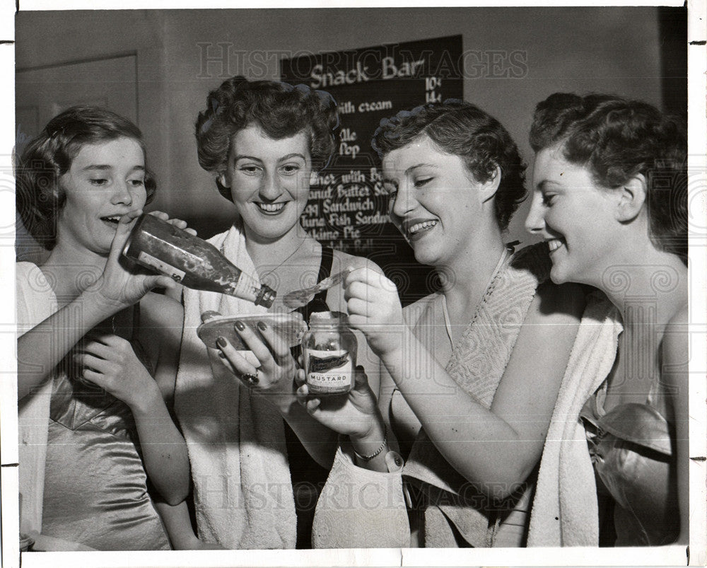 1950 Hot Dogs sausage served bun-Historic Images