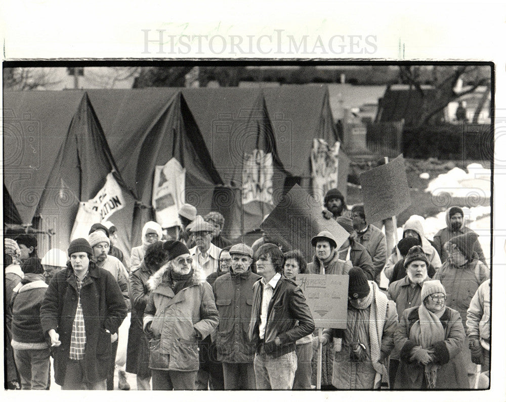 1987 Lansing homeless rally demonstration-Historic Images