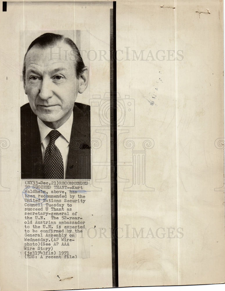 1971 KURT WALDHEIM-Historic Images