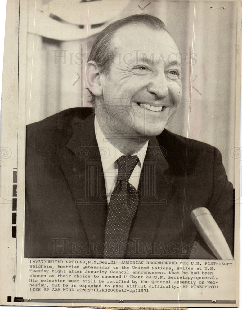 1971 Kurt Waldheim United Nation Secretary-Historic Images