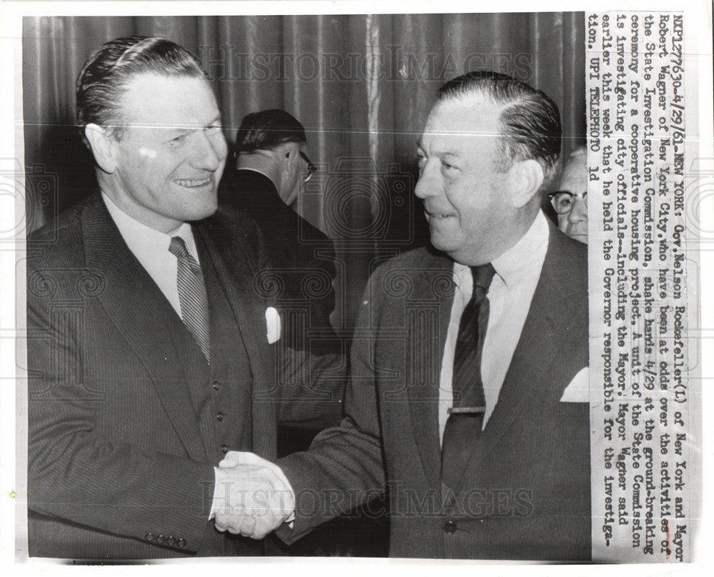 1961 Mayor Robert Wagner NYC Rockefeller-Historic Images