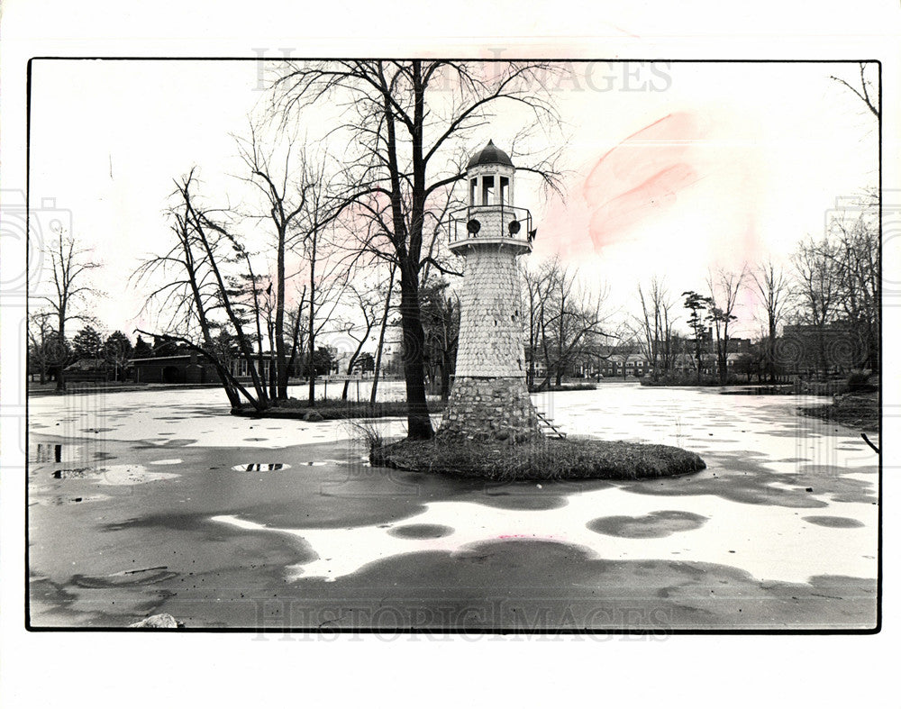 1981 lighthouse Palmer Park pond-Historic Images