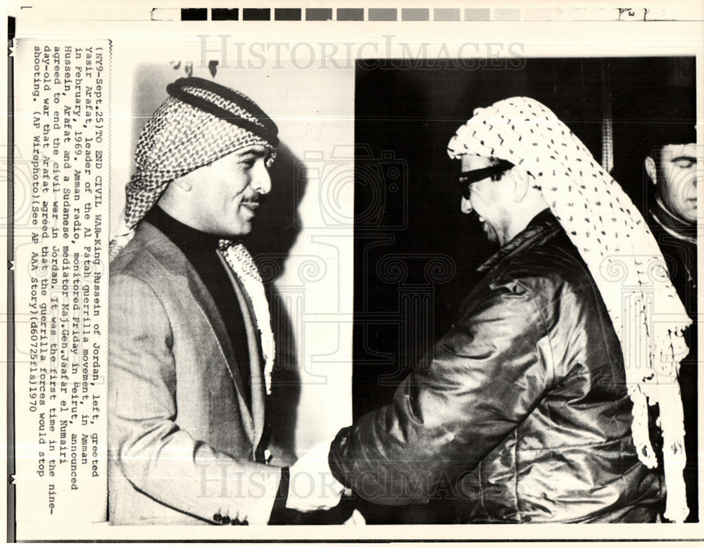 1970 King Hussein Yasir Arafat End War-Historic Images