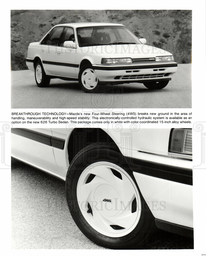 1987 Mazda&#39;s new Four-wheel Steering (4WS)-Historic Images