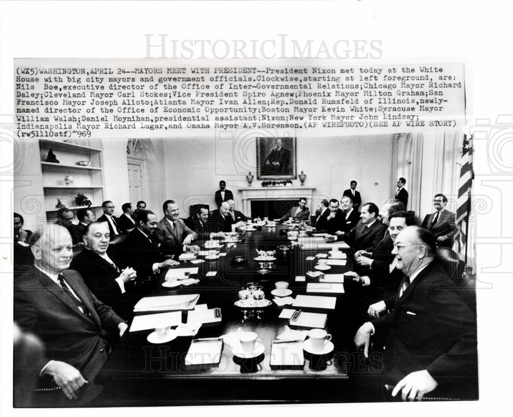 1969 President Nixon White house city mayor-Historic Images