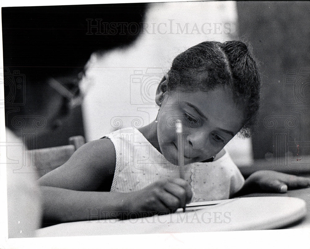 1970 Sharon Earnest concentration hard work-Historic Images