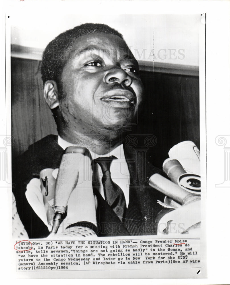 1964 Congo Premier Moise Tshombe Paris-Historic Images