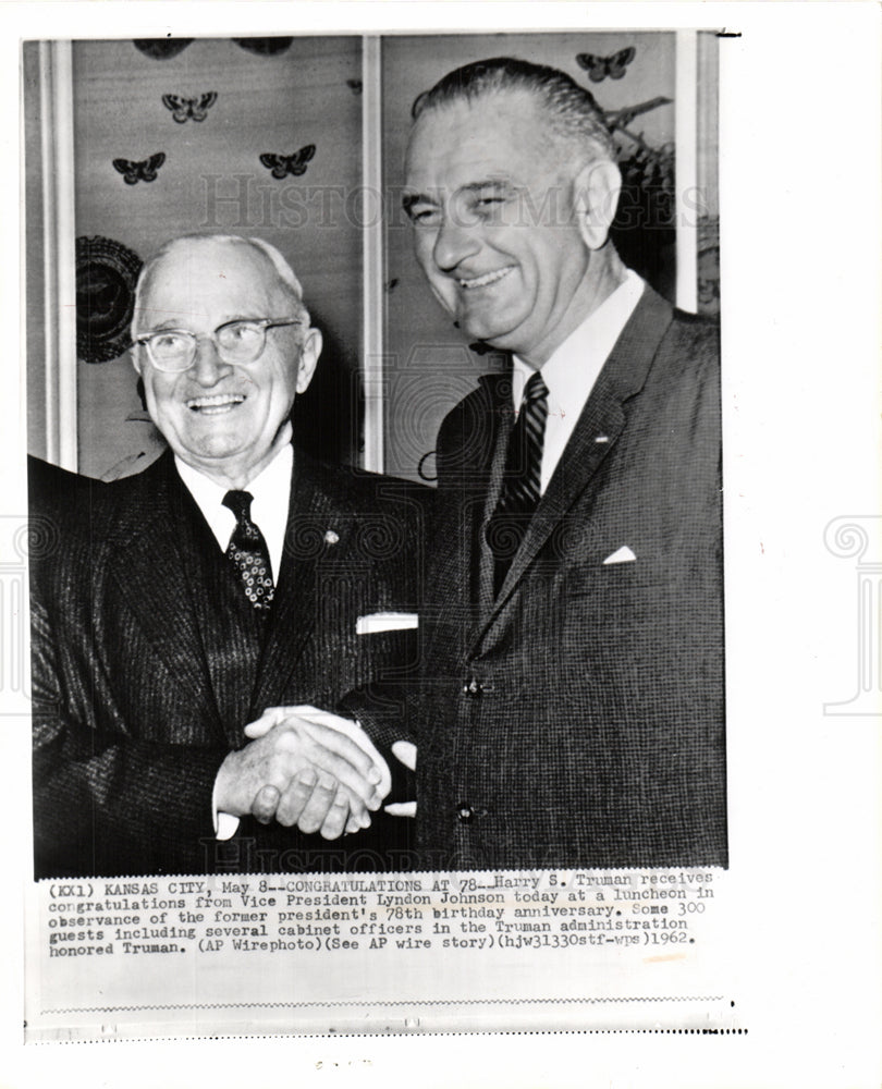 1962 Harry Truman Lyndon Johnson-Historic Images