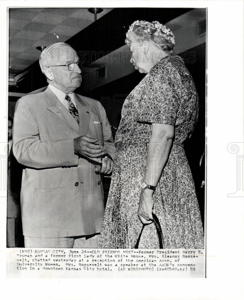 1959 Harry Truman &amp; Mrs Eleanor Roosevelt-Historic Images