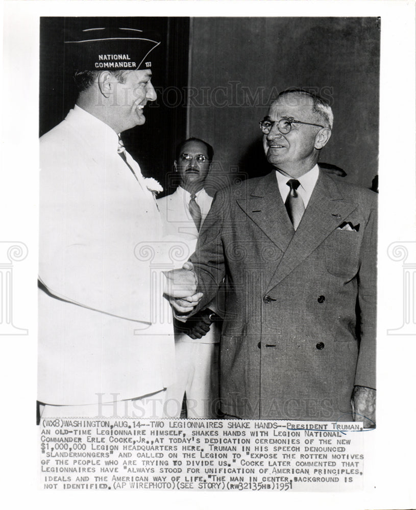 1951 Truman President Erle Cocke Commander-Historic Images