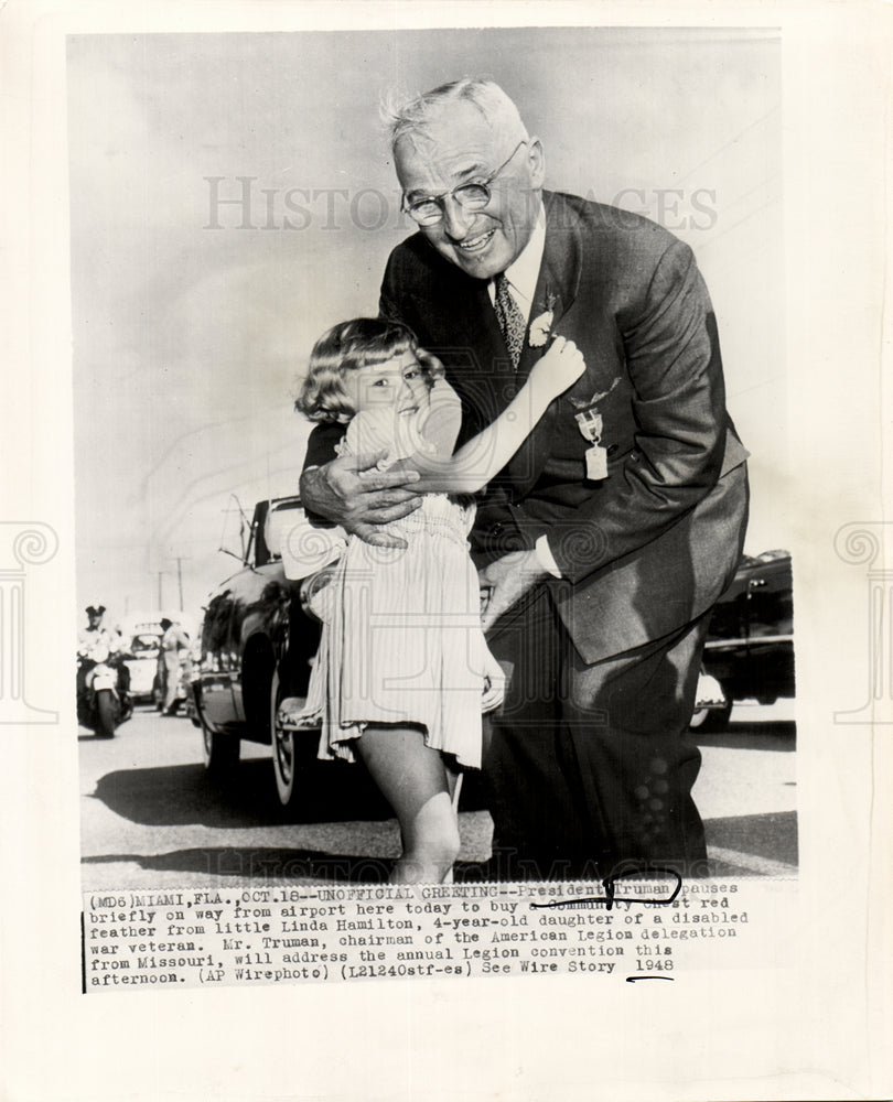 1948 President Harry S Truman Red Feather-Historic Images