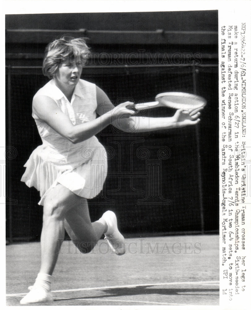 1961 CHRISTINE TRUMAN  tennis player-Historic Images