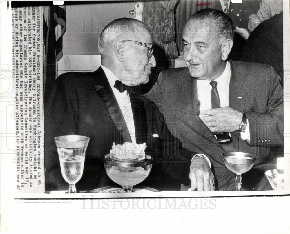 1964 Harry Truman Lyndon Johnson Birthday-Historic Images