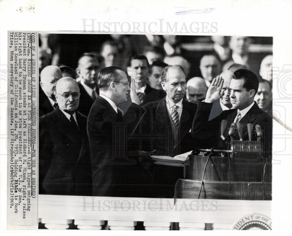 1969 Richard M. Nixon Harry Truman sworn in-Historic Images