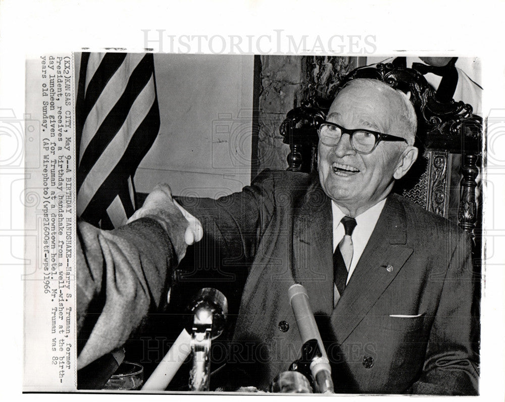 1966 Henry S. Truman birthday handshake-Historic Images